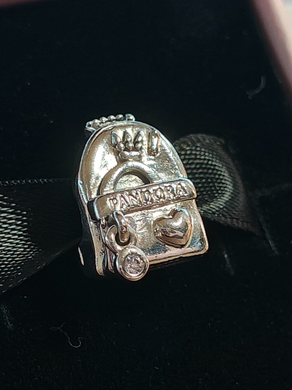 Authentic Pandora Adventure Bag Backpack Charm 797859CZ Retired Travel Charm
